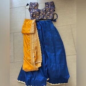 Gorgeous brand new royal blue three piece Lenga:Lehengha